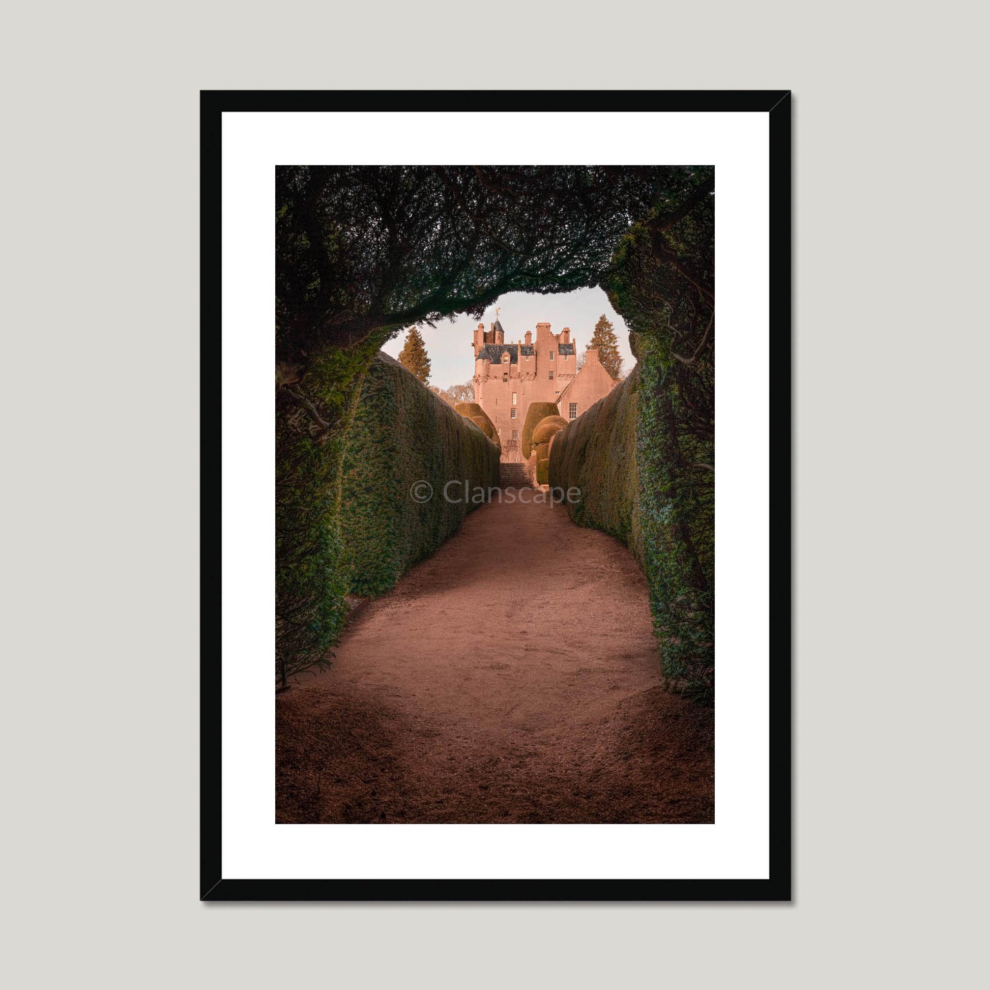 Clan Burnett - Crathes Castle - Framed & Mounted Photo Print 20"x28" Black