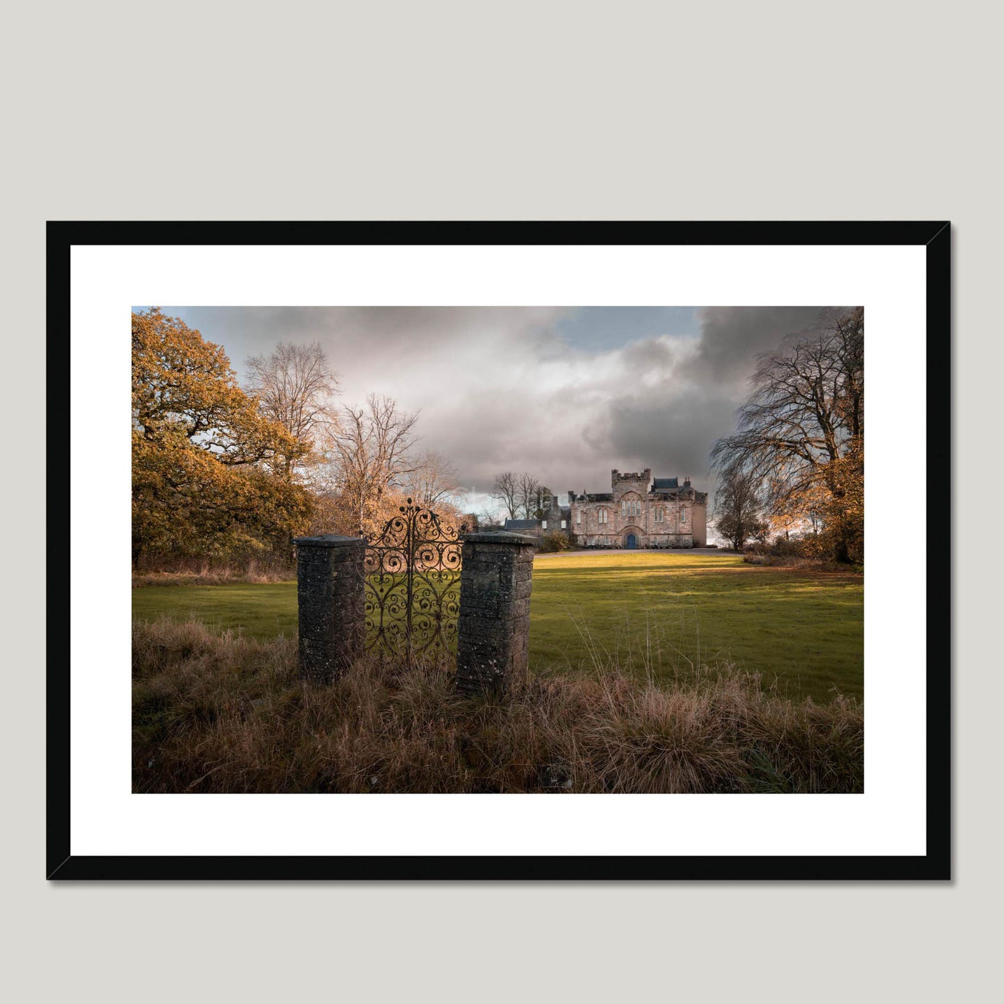 Clan Crawford - Craufurdland Castle - Framed & Mounted Photo Print 28"x20" Black