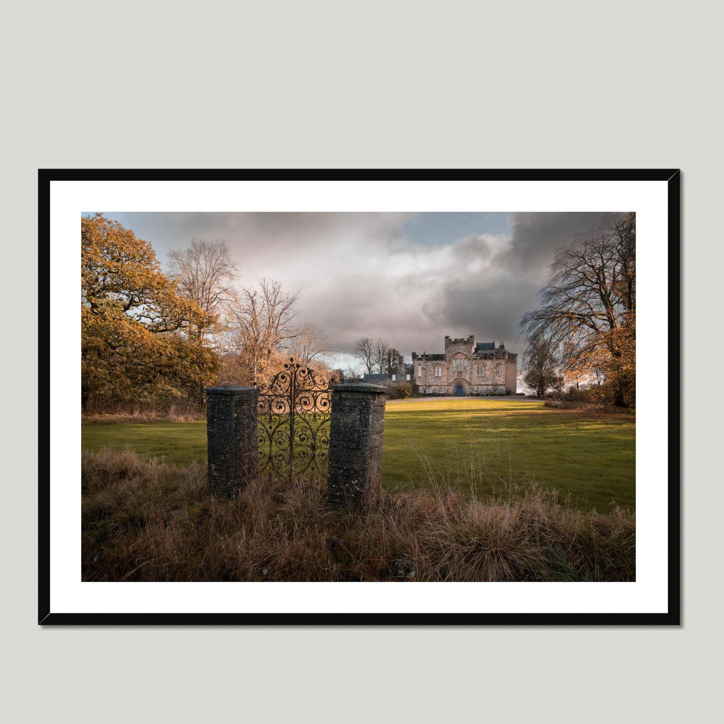 Clan Crawford - Craufurdland Castle - Framed & Mounted Photo Print 40"x28" Black