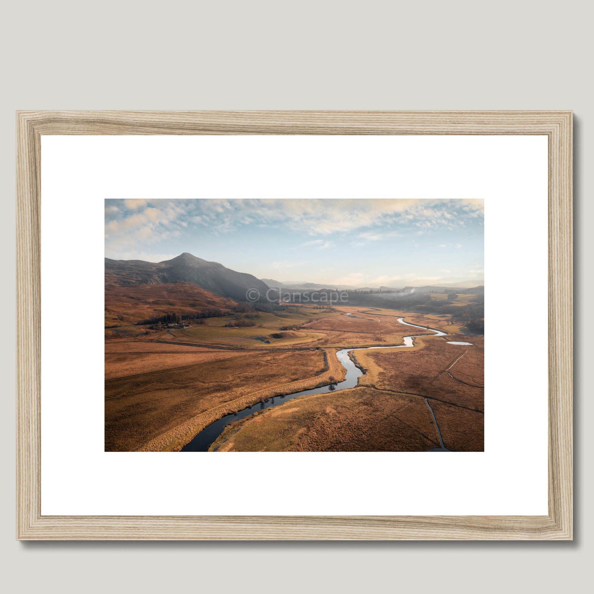 Clan Macpherson - Creag Dubh & River Spey - Framed & Mounted Photo Print 16"x12" Natural