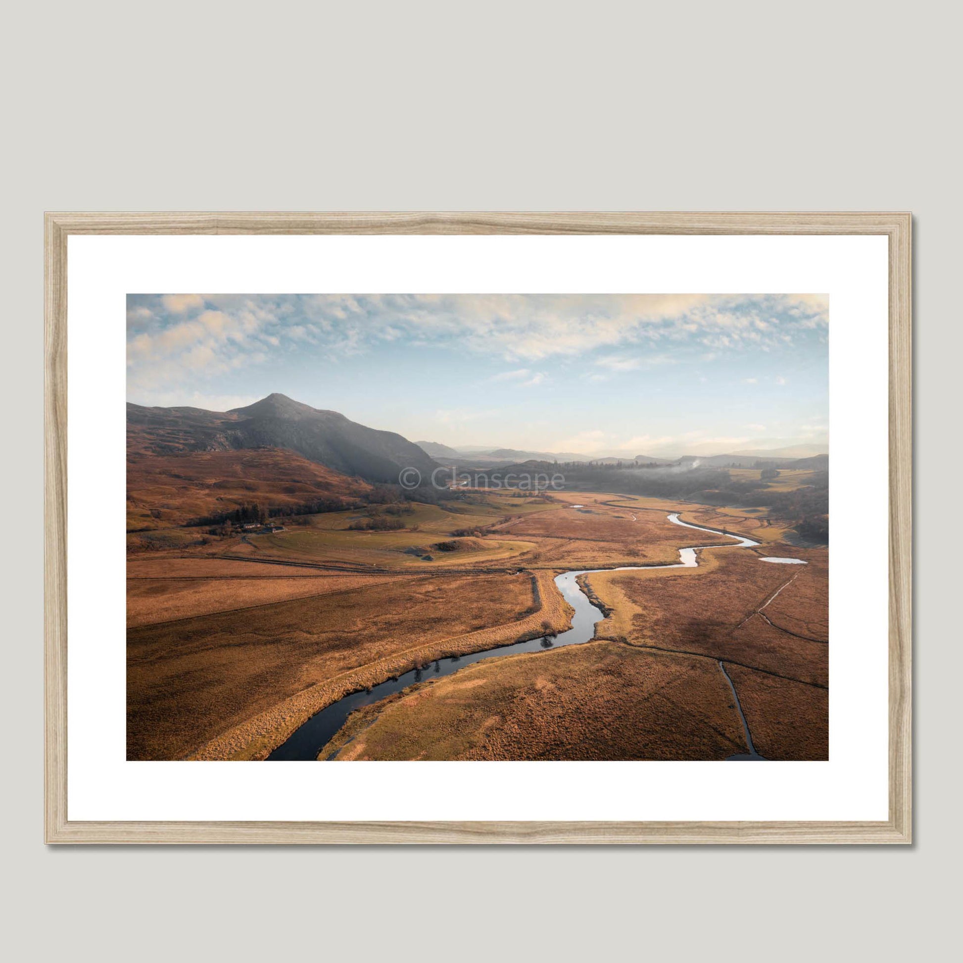 Clan Macpherson - Creag Dubh & River Spey - Framed & Mounted Photo Print 28"x20" Natural