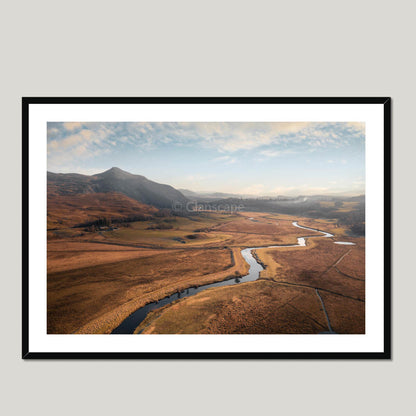 Clan Macpherson - Creag Dubh & River Spey - Framed & Mounted Photo Print 40"x28" Black