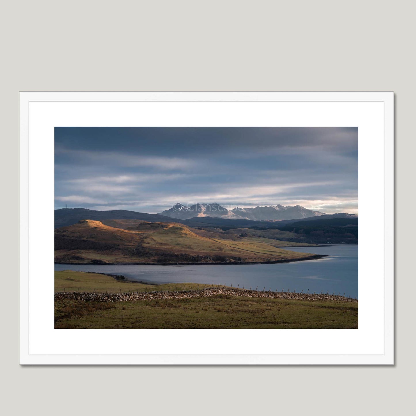 Clan Macleod - Cuillin Hills - Framed & Mounted Photo Print 28"x20" White