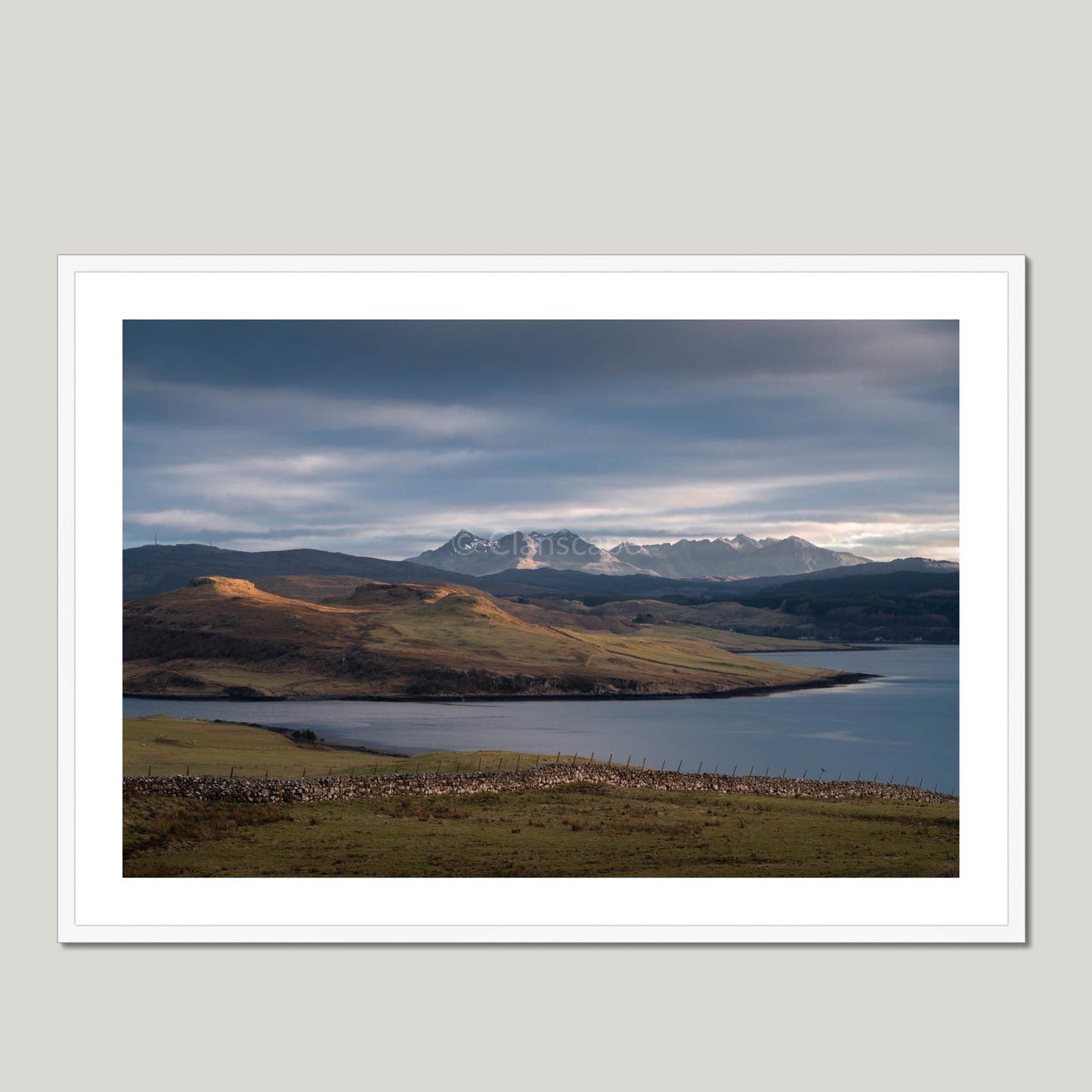 Clan Macleod - Cuillin Hills - Framed & Mounted Photo Print 40"x28" White