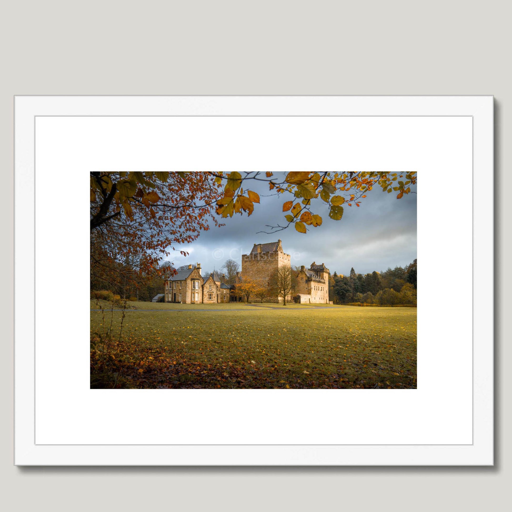 Clan Boyd - Dean Castle - Framed & Mounted Photo Print 16"x12" White