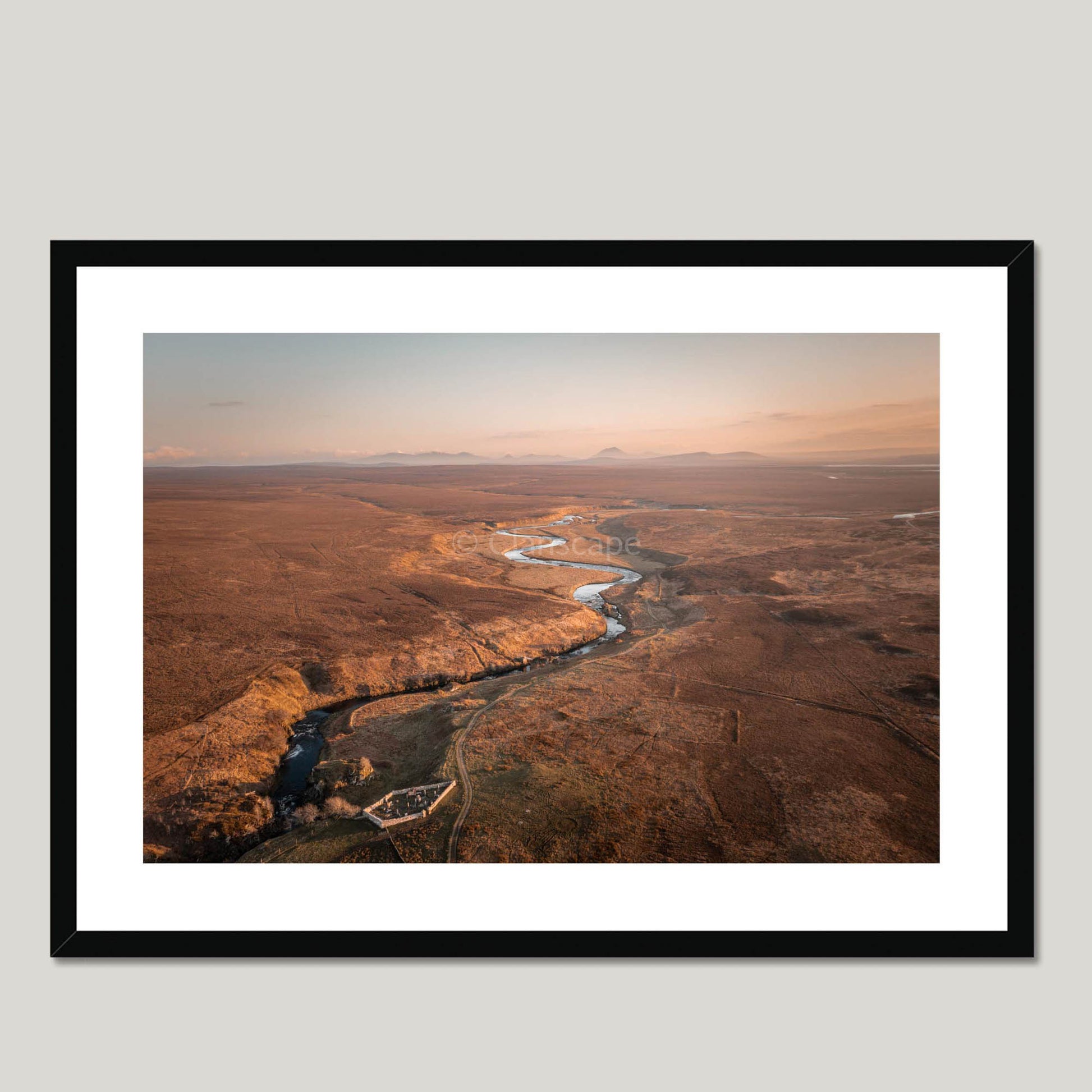 Clan Mackay - Dirlot Castle (site of) - Framed & Mounted Photo Print 28"x20" Black