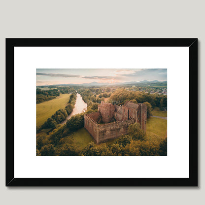 Clan Stewart - Doune Castle - Framed & Mounted Photo Print 16"x12" Black