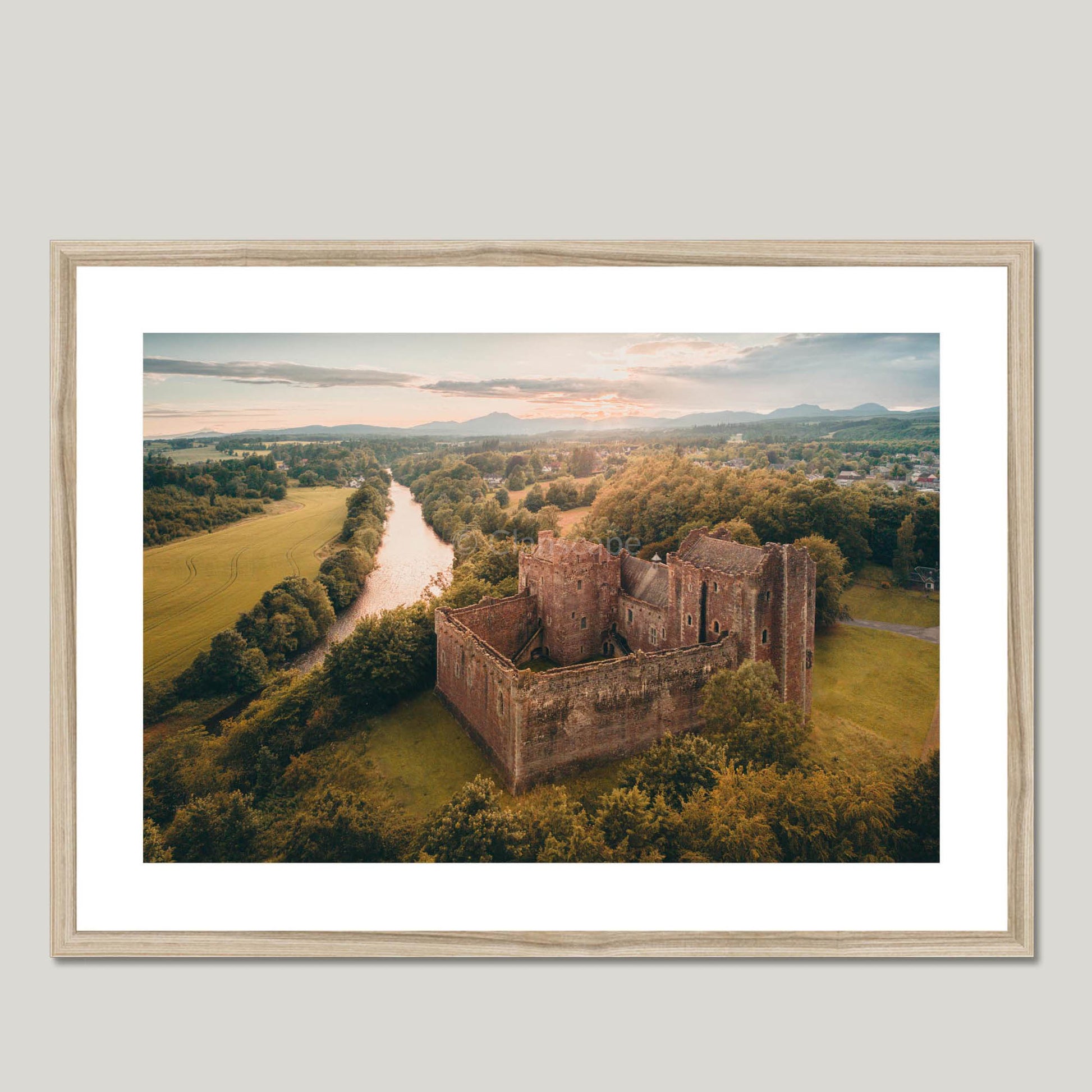 Clan Stewart - Doune Castle - Framed & Mounted Photo Print 28"x20" Natural