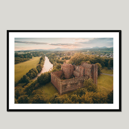 Clan Stewart - Doune Castle - Framed & Mounted Photo Print 40"x28" Black