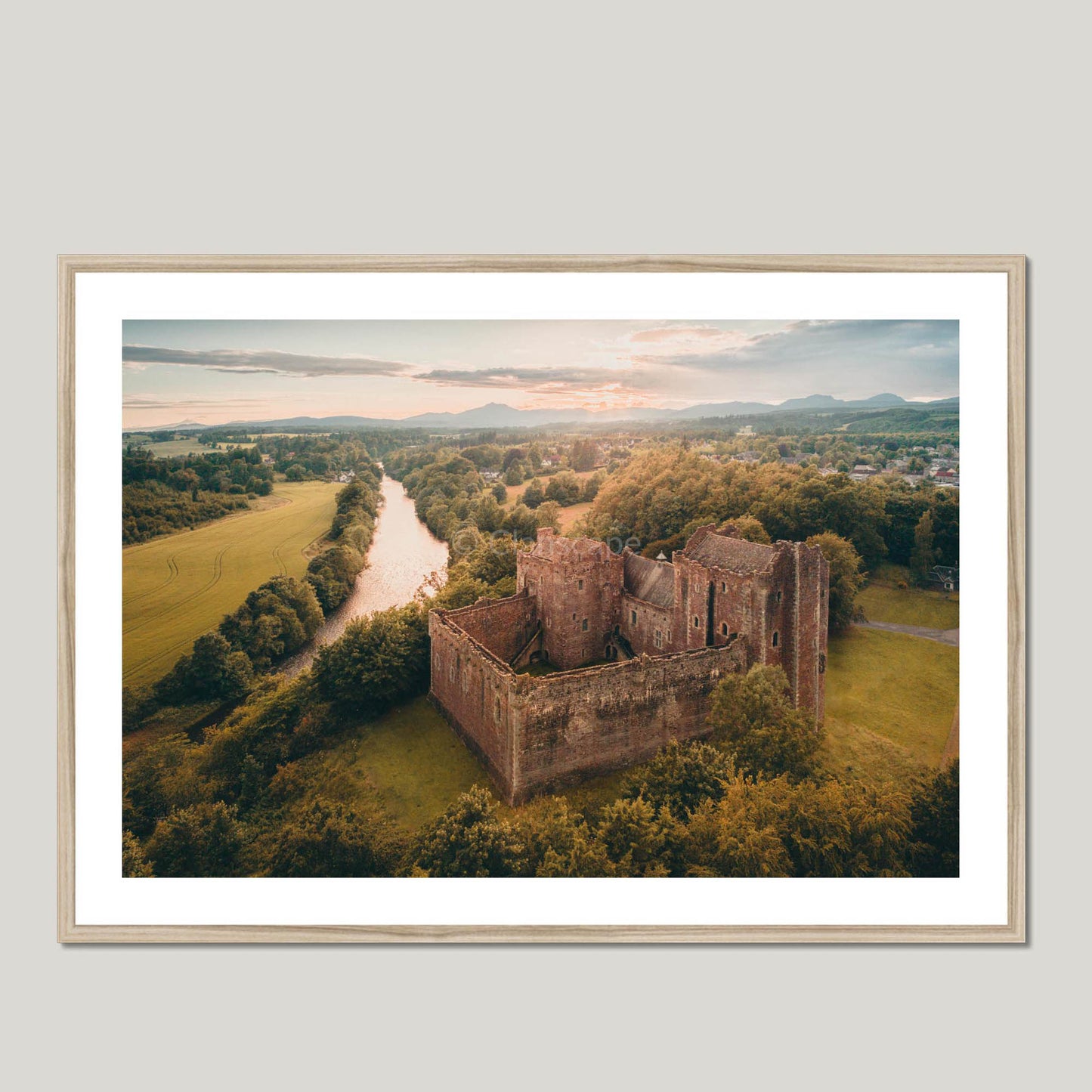 Clan Stewart - Doune Castle - Framed & Mounted Photo Print 40"x28" Natural