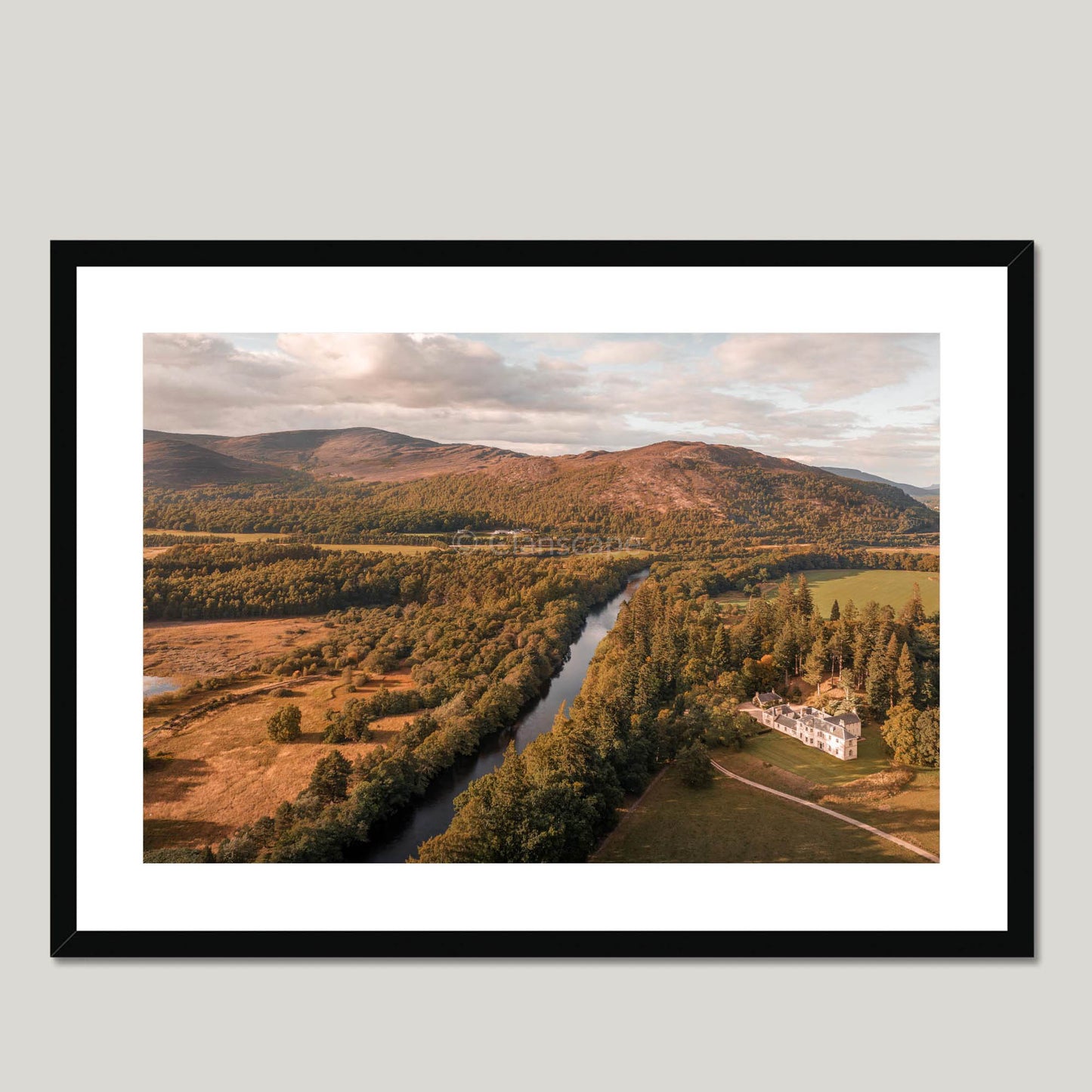 Clan Grant - Doune of Rothiemurchus - Framed & Mounted Photo Print 28"x20" Black