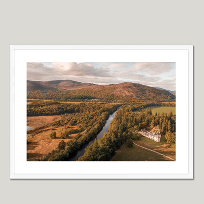 Clan Grant - Doune of Rothiemurchus - Framed & Mounted Photo Print 28"x20" White