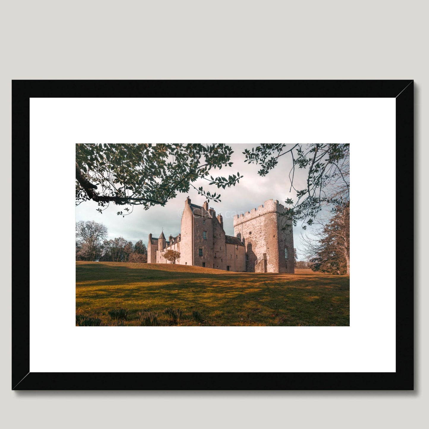 Clan Irvine of Drum - Drum Castle - Framed & Mounted Photo Print 16"x12" Black