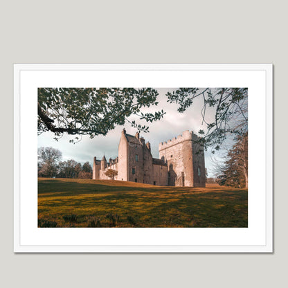 Clan Irvine of Drum - Drum Castle - Framed & Mounted Photo Print 28"x20" White