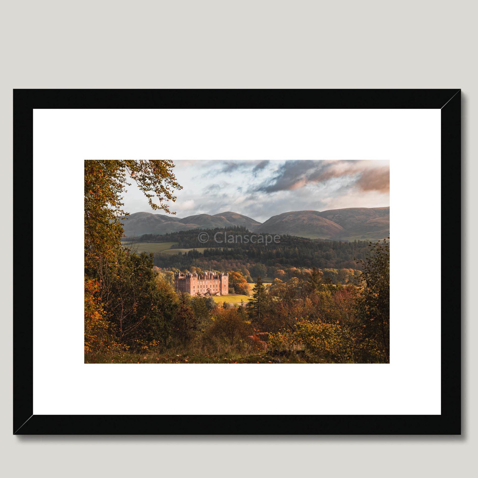 Clan Douglas - Drumlanrig Castle - Framed & Mounted Photo Print 16"x12" Black