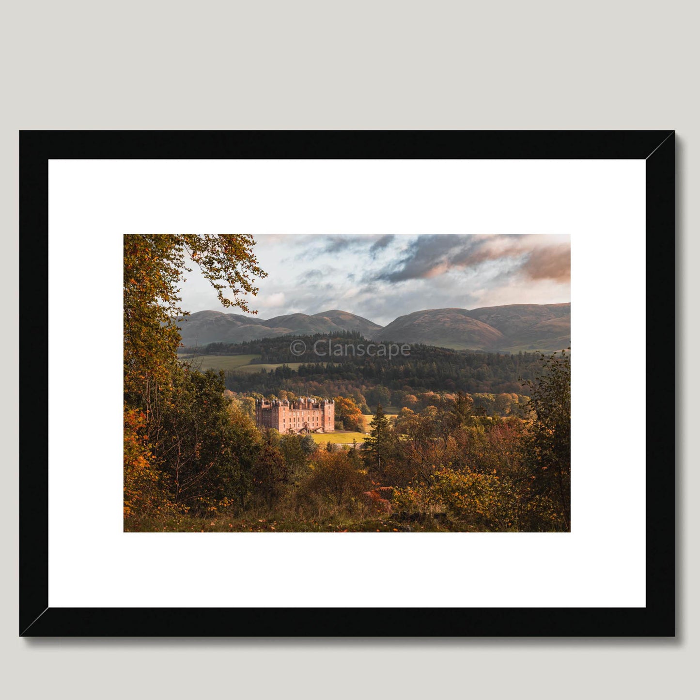 Clan Scott - Drumlanrig Castle - Framed & Mounted Photo Print 16"x12" Black