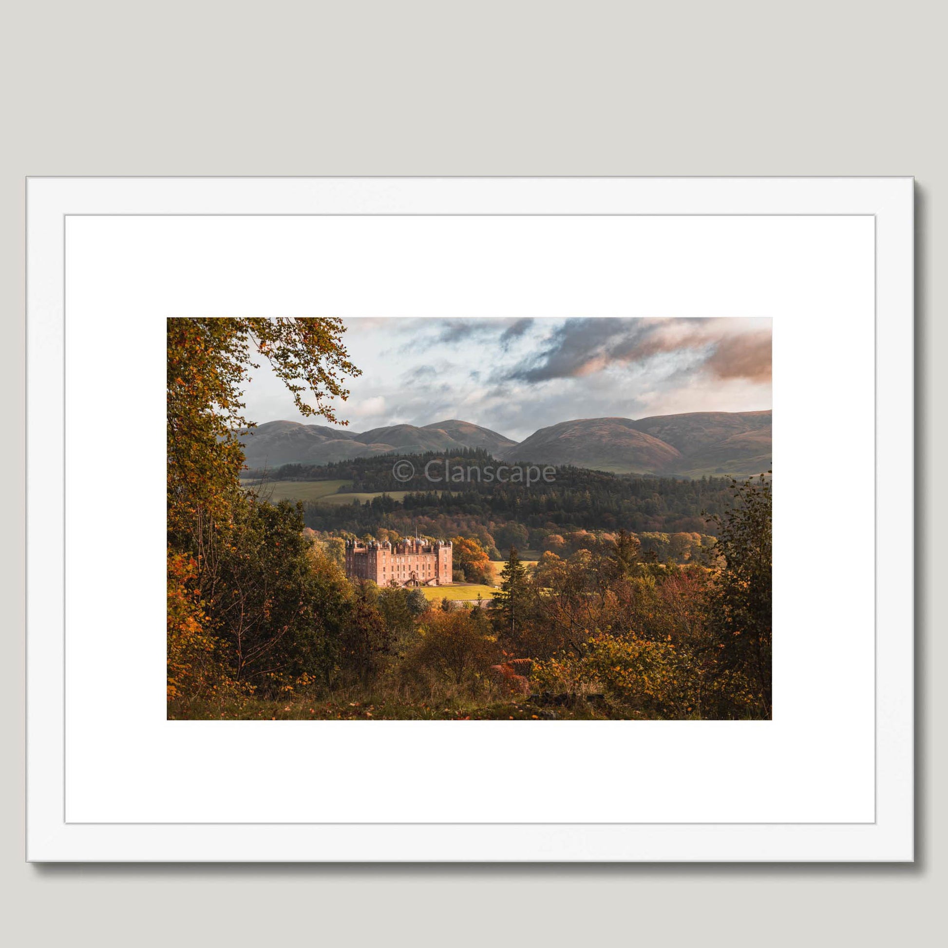 Clan Douglas - Drumlanrig Castle - Framed & Mounted Photo Print 16"x12" White