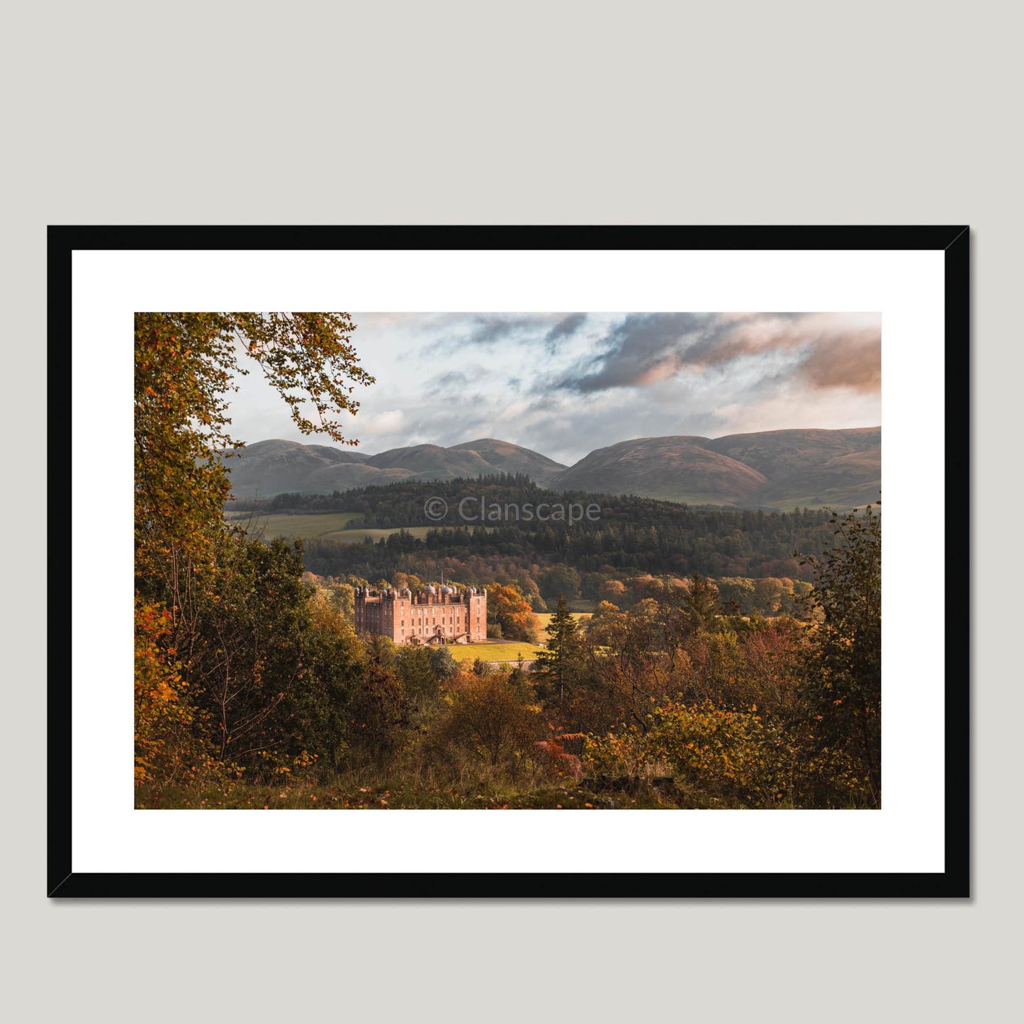 Clan Douglas - Drumlanrig Castle - Framed & Mounted Photo Print 28"x20" Black