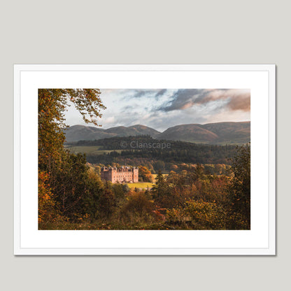 Clan Douglas - Drumlanrig Castle - Framed & Mounted Photo Print 28"x20" White