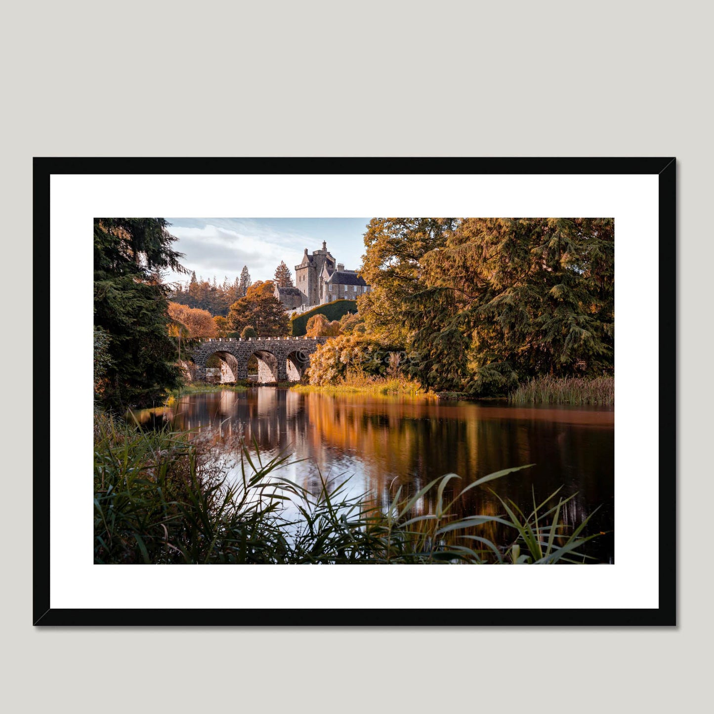 Clan Drummond - Drummond Castle - Framed & Mounted Photo Print 28"x20" Black