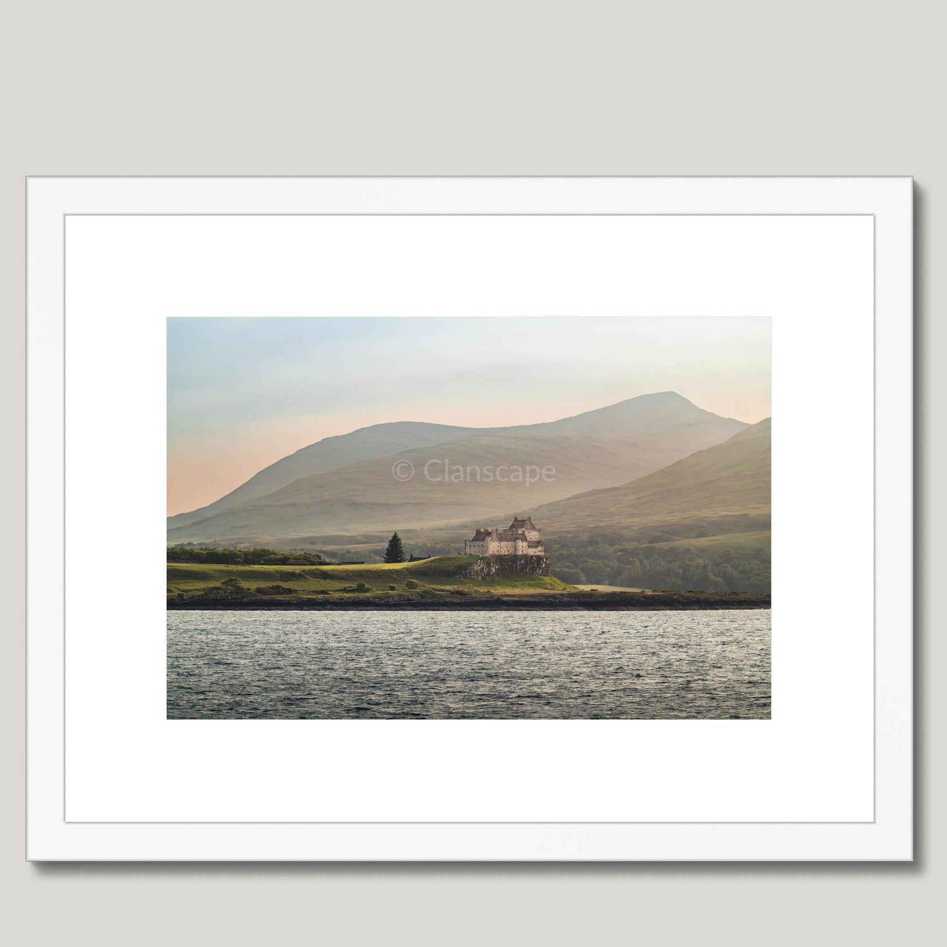 Clan Maclean - Duart Castle - Framed & Mounted Photo Print 16"x12" White