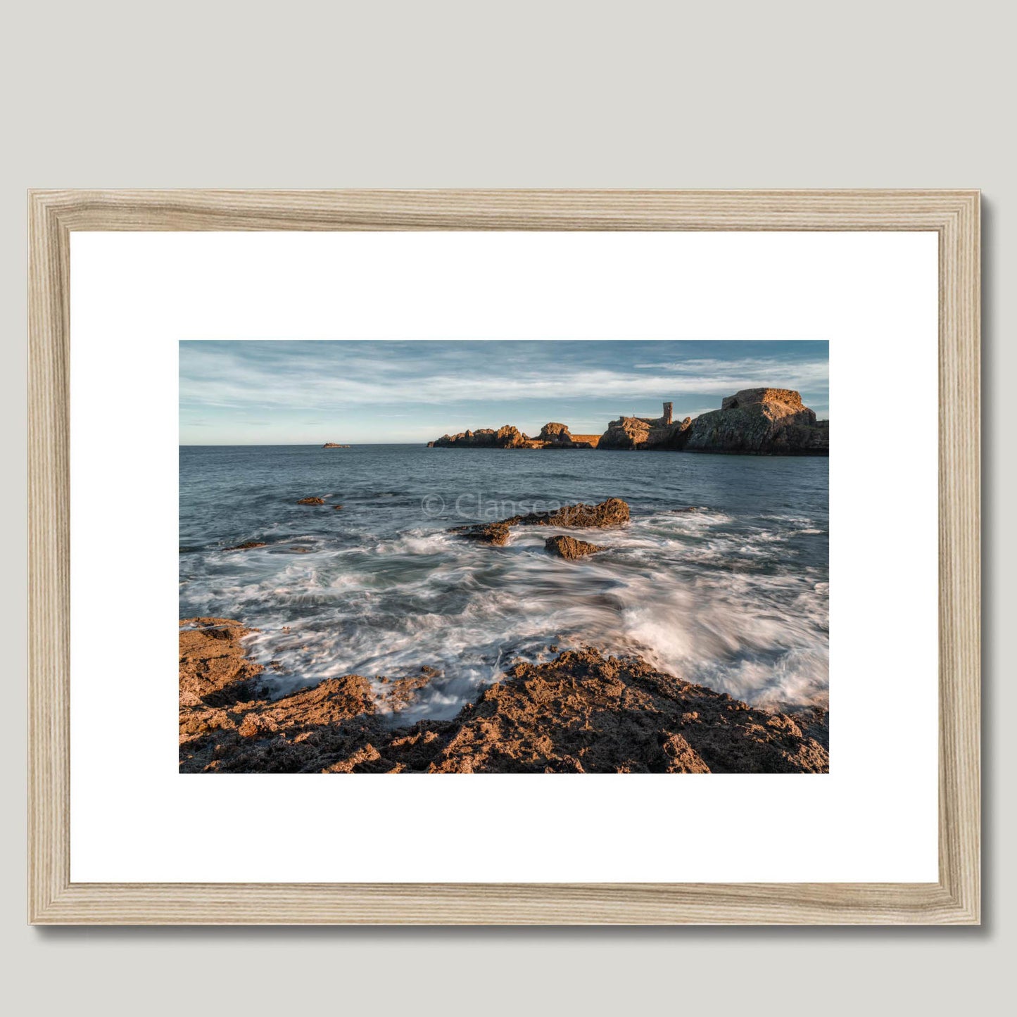 Clan Dunbar - Dunbar Castle - Framed & Mounted Photo Print 16"x12" Natural