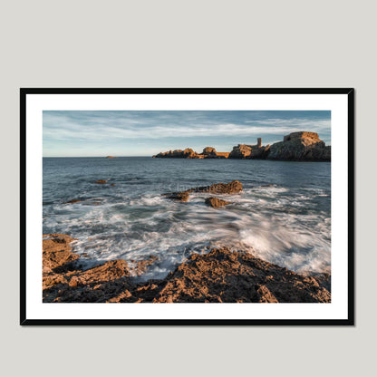 Clan Dunbar - Dunbar Castle - Framed & Mounted Photo Print 40"x28" Black