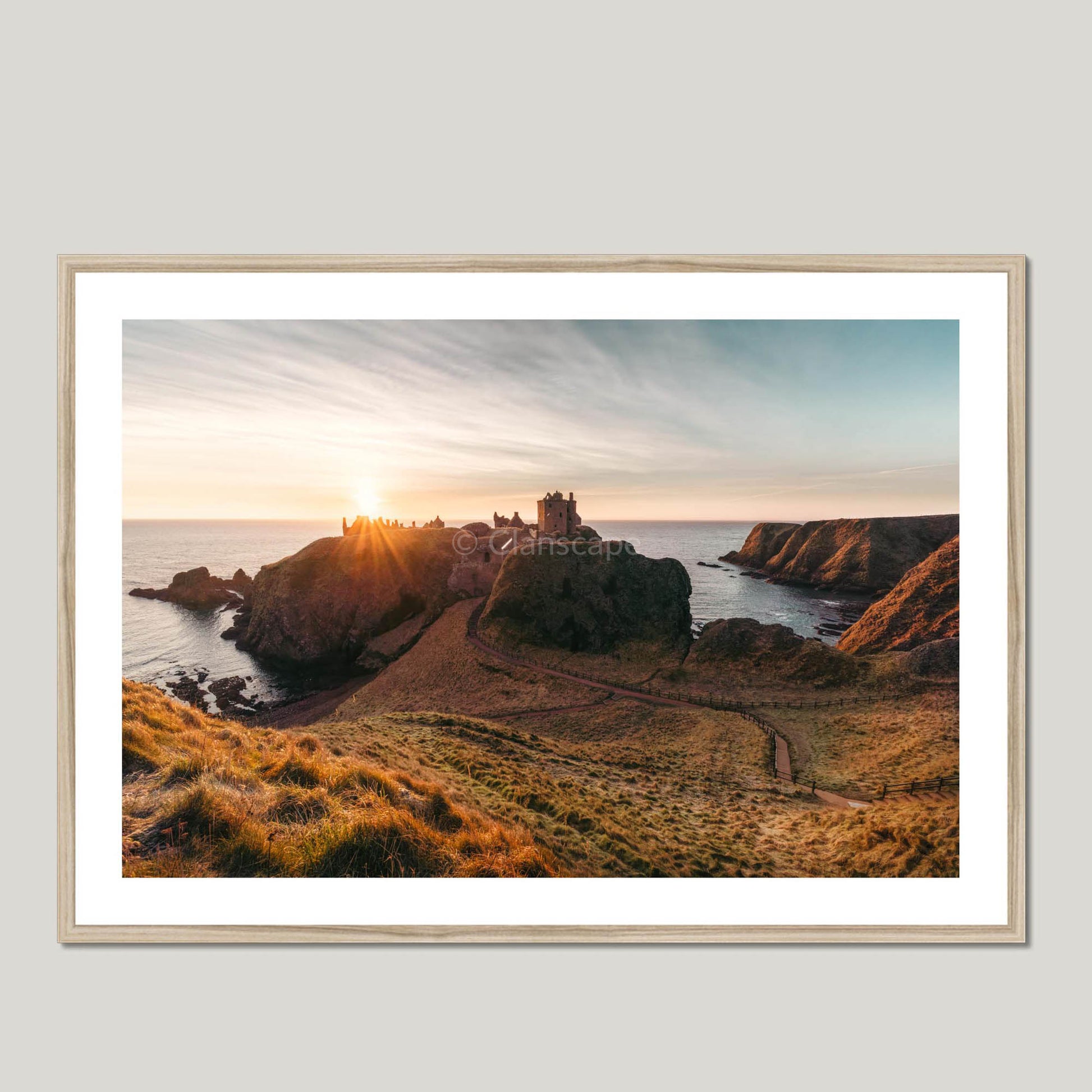 Clan Keith - Dunnotter Castle - Framed & Mounted Photo Print 40"x28" Natural
