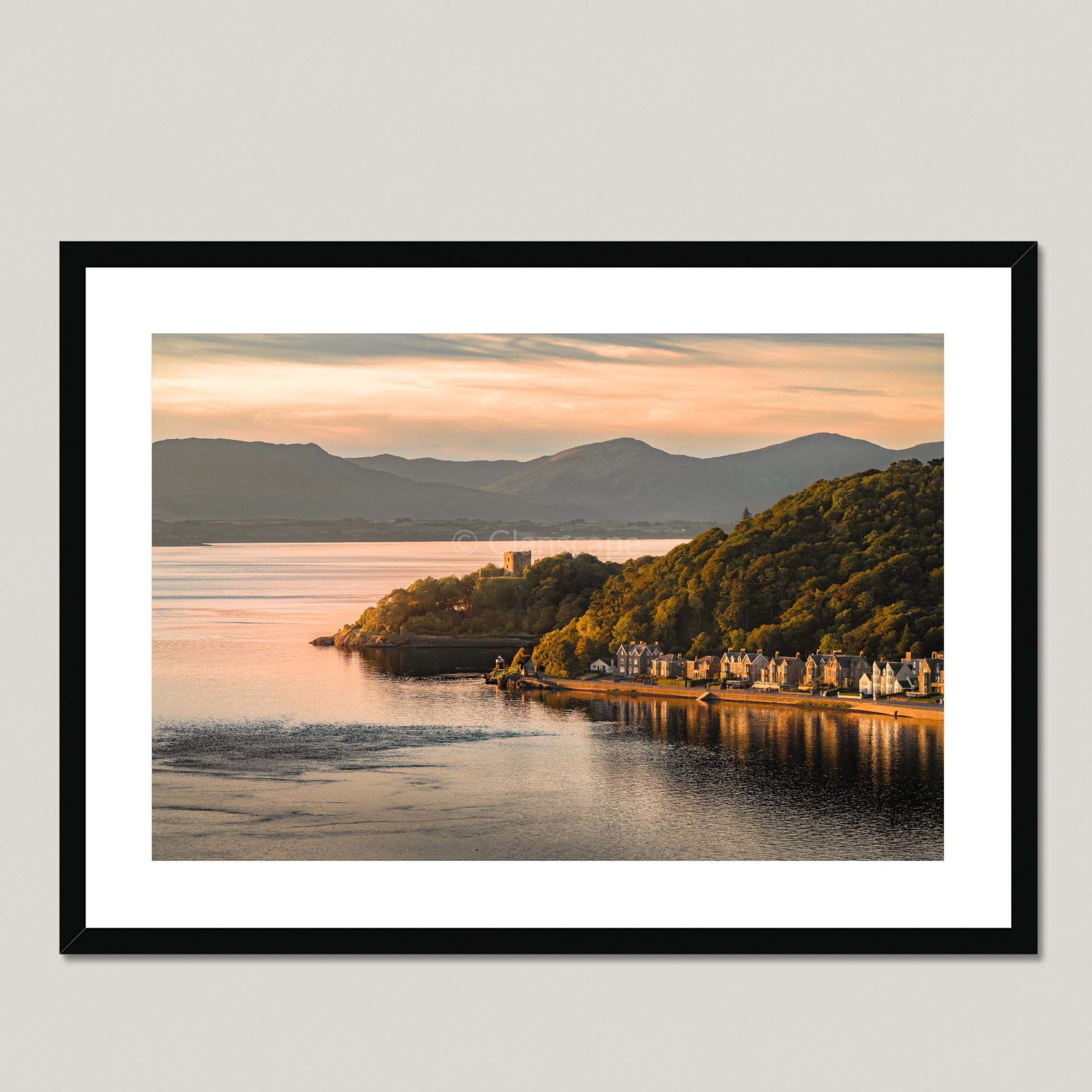 Clan MacDougall - Dunollie Castle - Framed & Mounted Photo Print 28"x20" Black