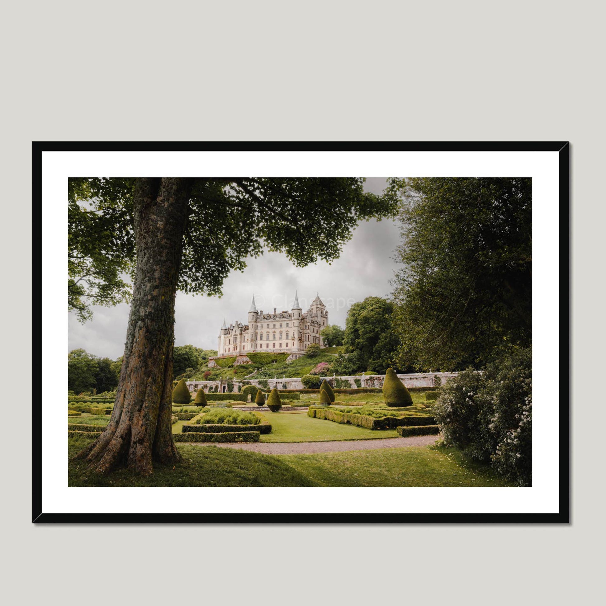 Clan Sutherland - Dunrobin Castle - Framed & Mounted Photo Print 40"x28" Black