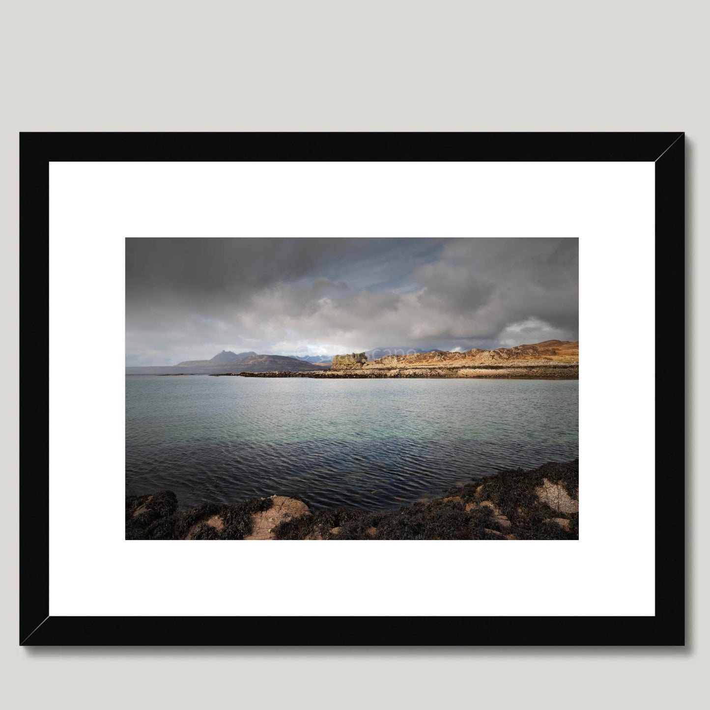 Clan MacDonald of Sleat - Dunscaith Castle - Framed & Mounted Photo Print 16"x12" Black