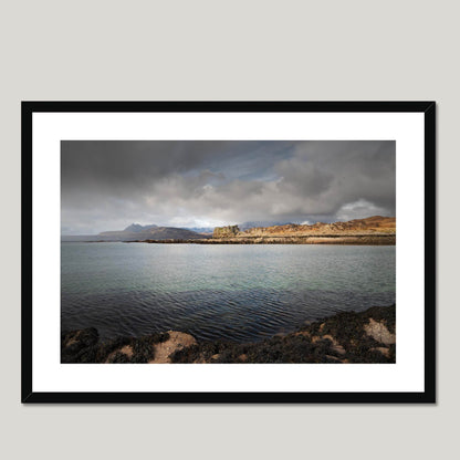 Clan MacDonald of Sleat - Dunscaith Castle - Framed & Mounted Photo Print 28"x20" Black