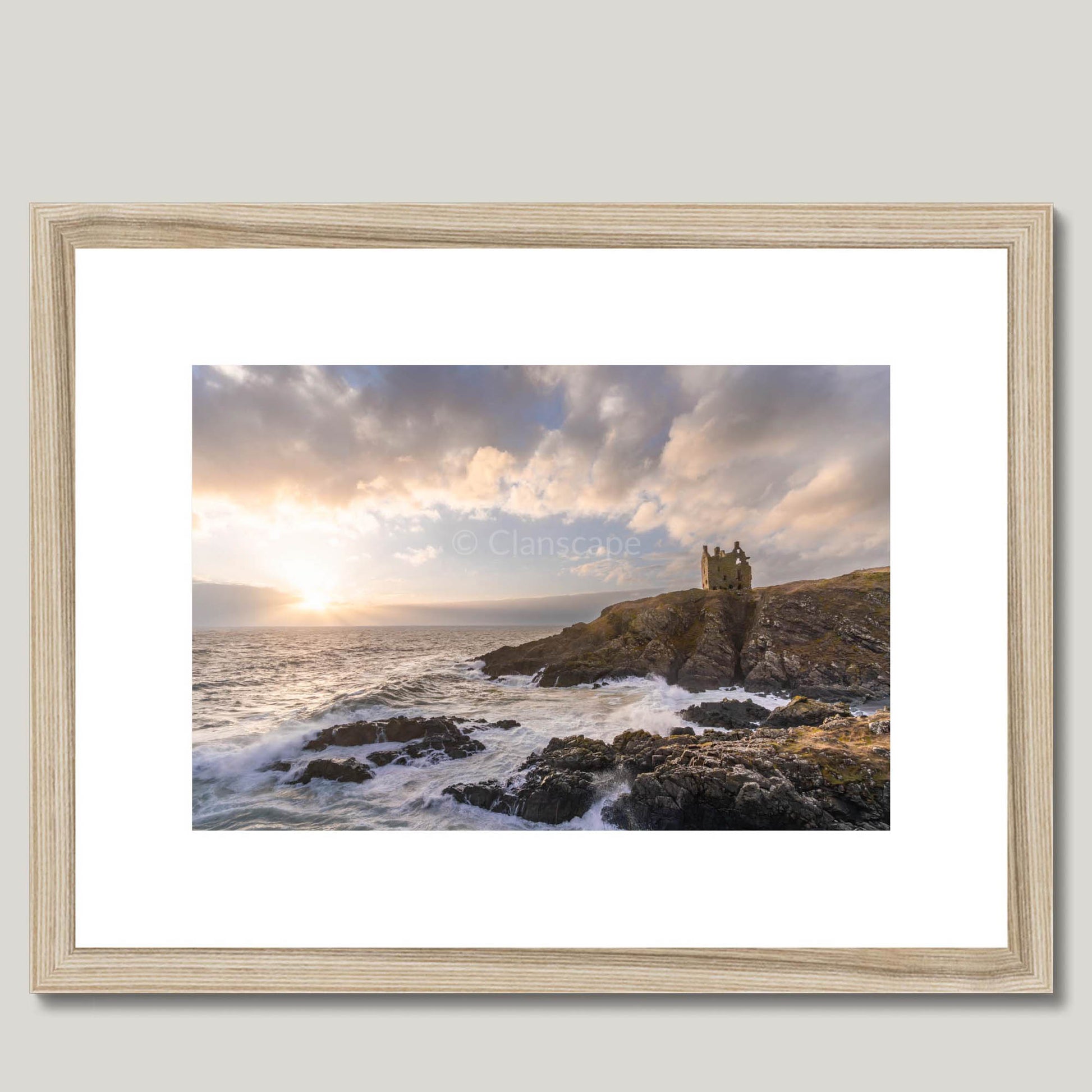 Clan Adair - Dunskey Castle - Framed & Mounted Photo Print 16"x12" Natural
