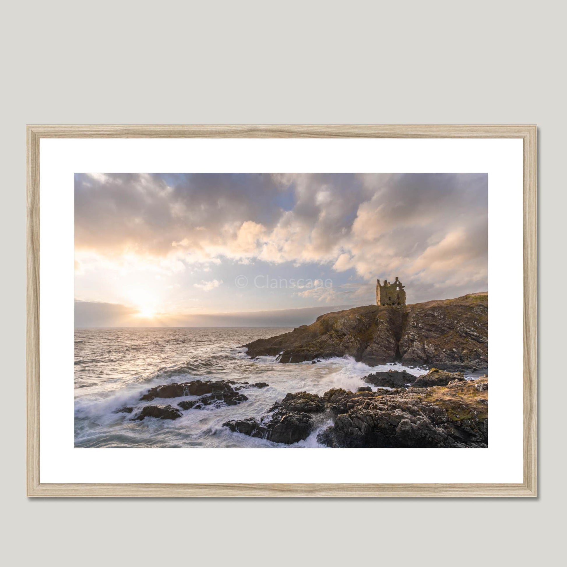 Clan Adair - Dunskey Castle - Framed & Mounted Photo Print 28"x20" Natural