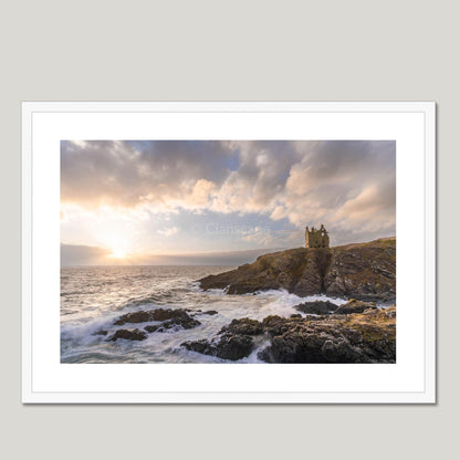 Clan Adair - Dunskey Castle - Framed & Mounted Photo Print 28"x20" White