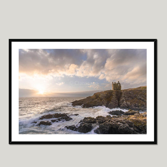 Clan Adair - Dunskey Castle - Framed & Mounted Photo Print 40"x28" Black