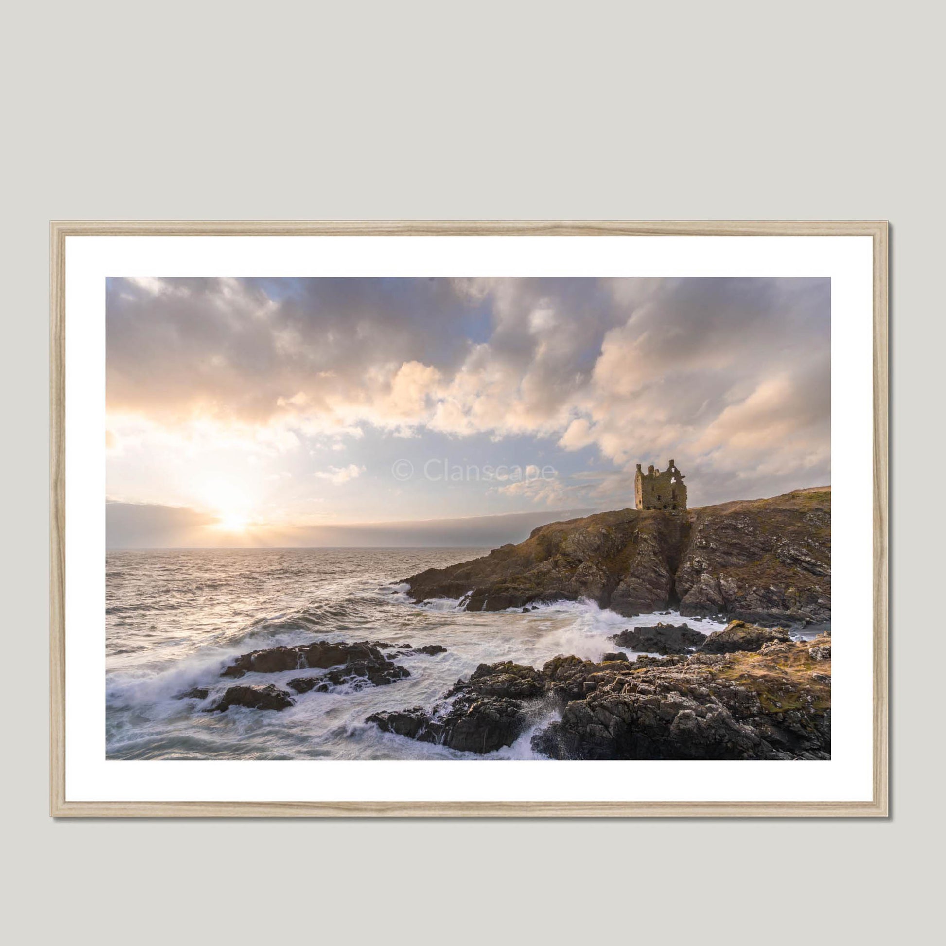 Clan Adair - Dunskey Castle - Framed & Mounted Photo Print 40"x28" Natural