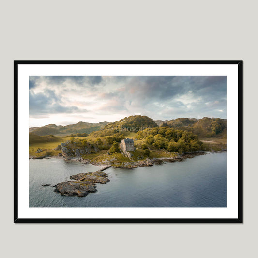 Clan MacDougall - Duntrune Castle - Framed & Mounted Photo Print 40"x28" Black