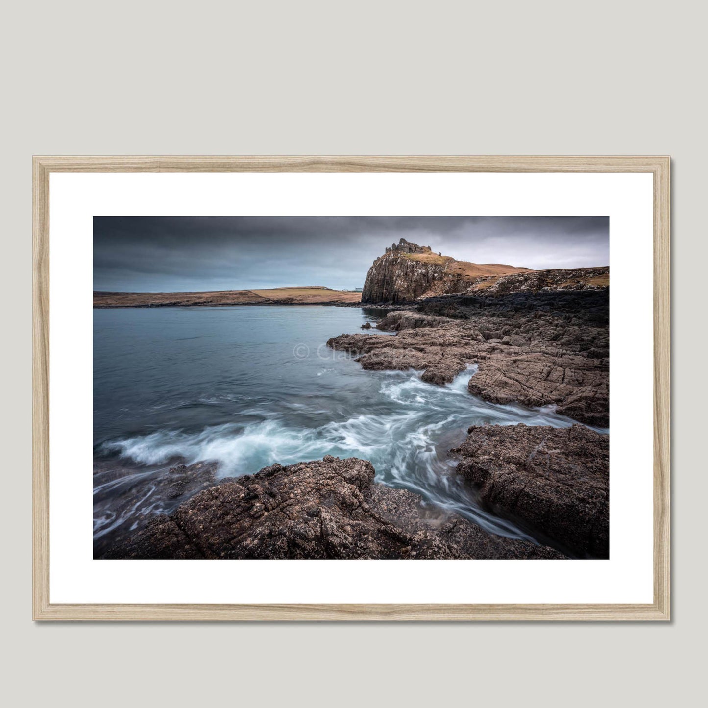 Clan MacDonald of Sleat - Duntulm Castle - Framed & Mounted Photo Print 28"x20" Natural