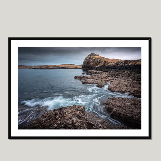 Clan MacDonald of Sleat - Duntulm Castle - Framed & Mounted Photo Print 40"x28" Black