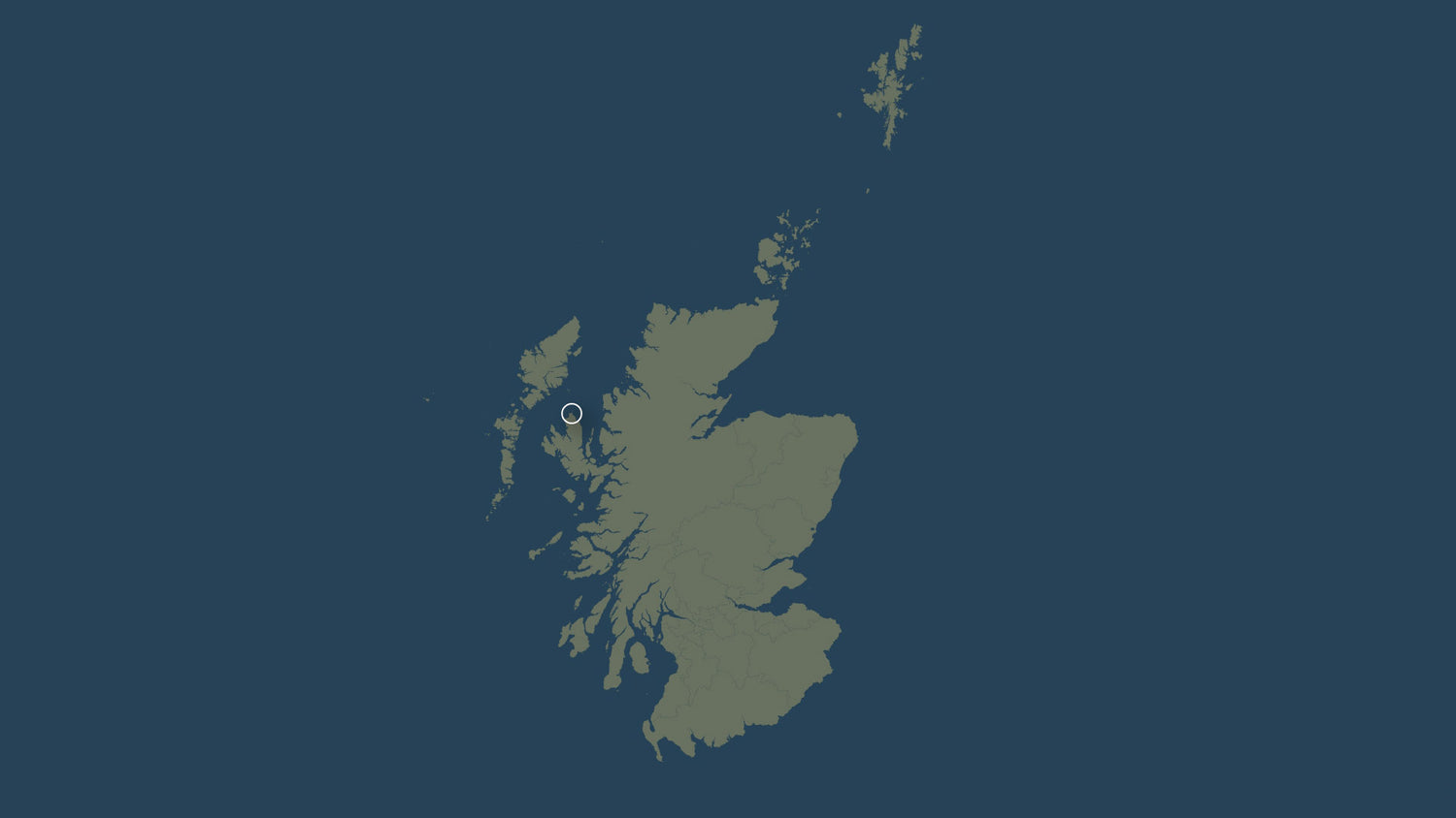 Map of Scotland, showing the location of Duntulm Castle, stronghold of Clan MacDonald