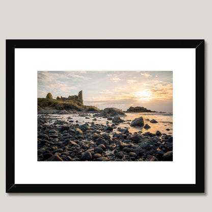 Clan Kennedy - Dunure Castle - Framed & Mounted Photo Print 16"x12" Black