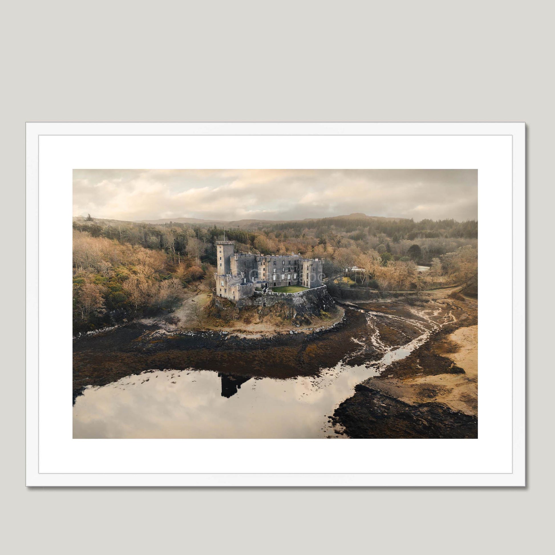 Clan MacLeod - Dunvegan Castle - Framed & Mounted Photo Print 28"x20" White