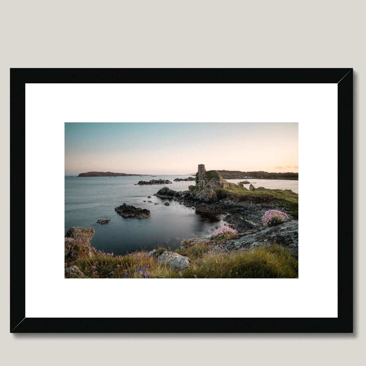 Clan MacDonald - Dunyvaig Castle - Framed & Mounted Photo Print 16"x12" Black