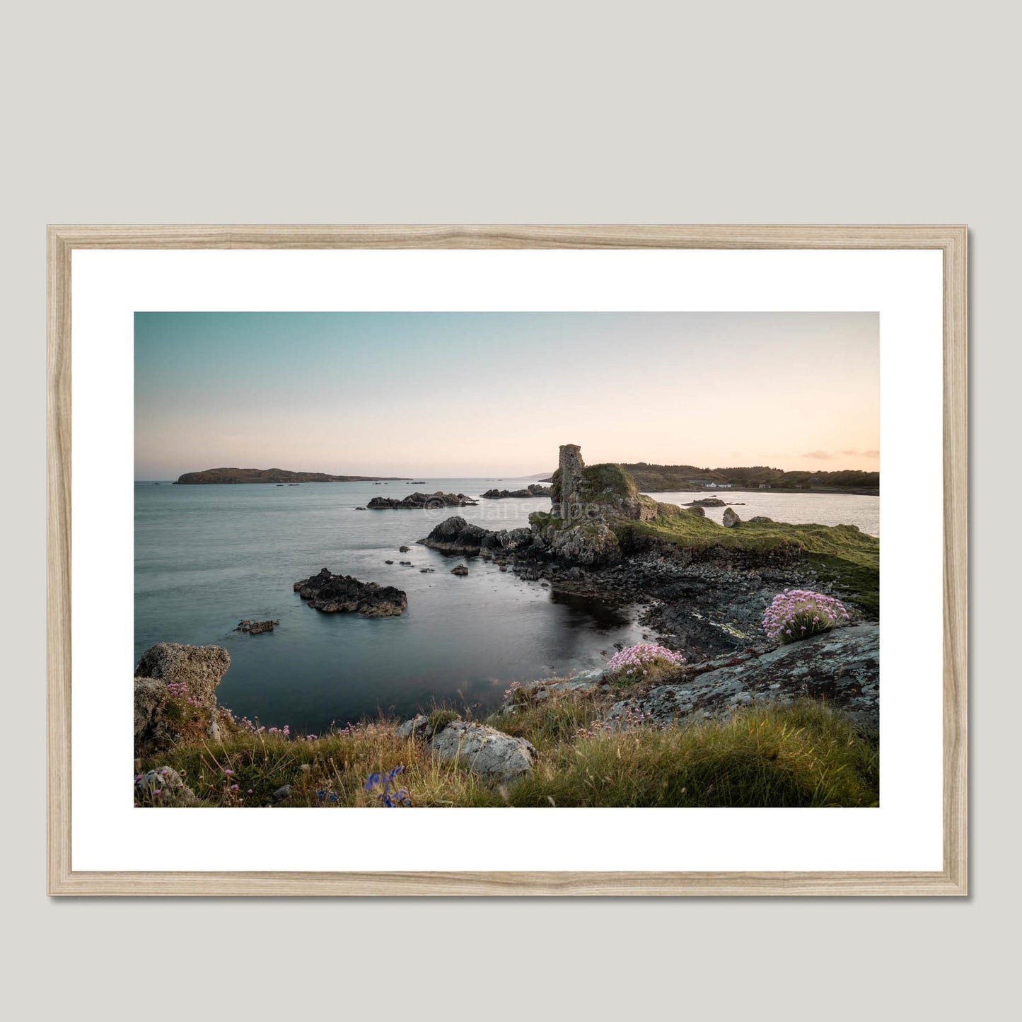 Clan MacDonald - Dunyvaig Castle - Framed & Mounted Photo Print 28"x20" Natural