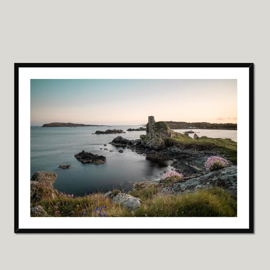 Clan MacDonald - Dunyvaig Castle - Framed & Mounted Photo Print 40"x28" Black