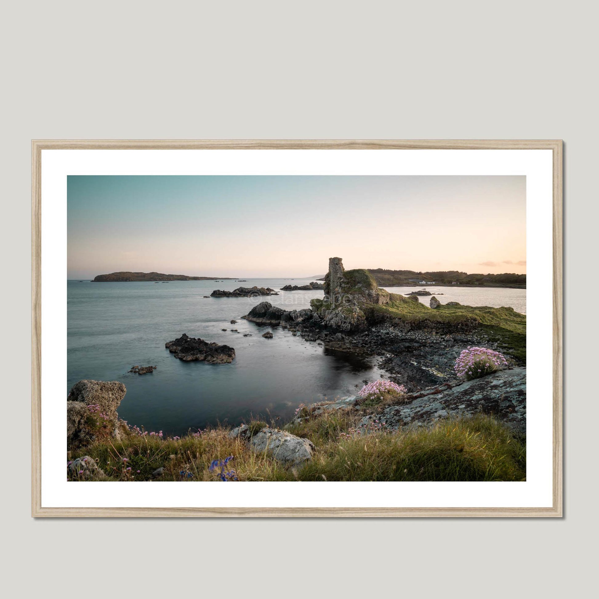 Clan MacDonald - Dunyvaig Castle - Framed & Mounted Photo Print 40"x28" Natural