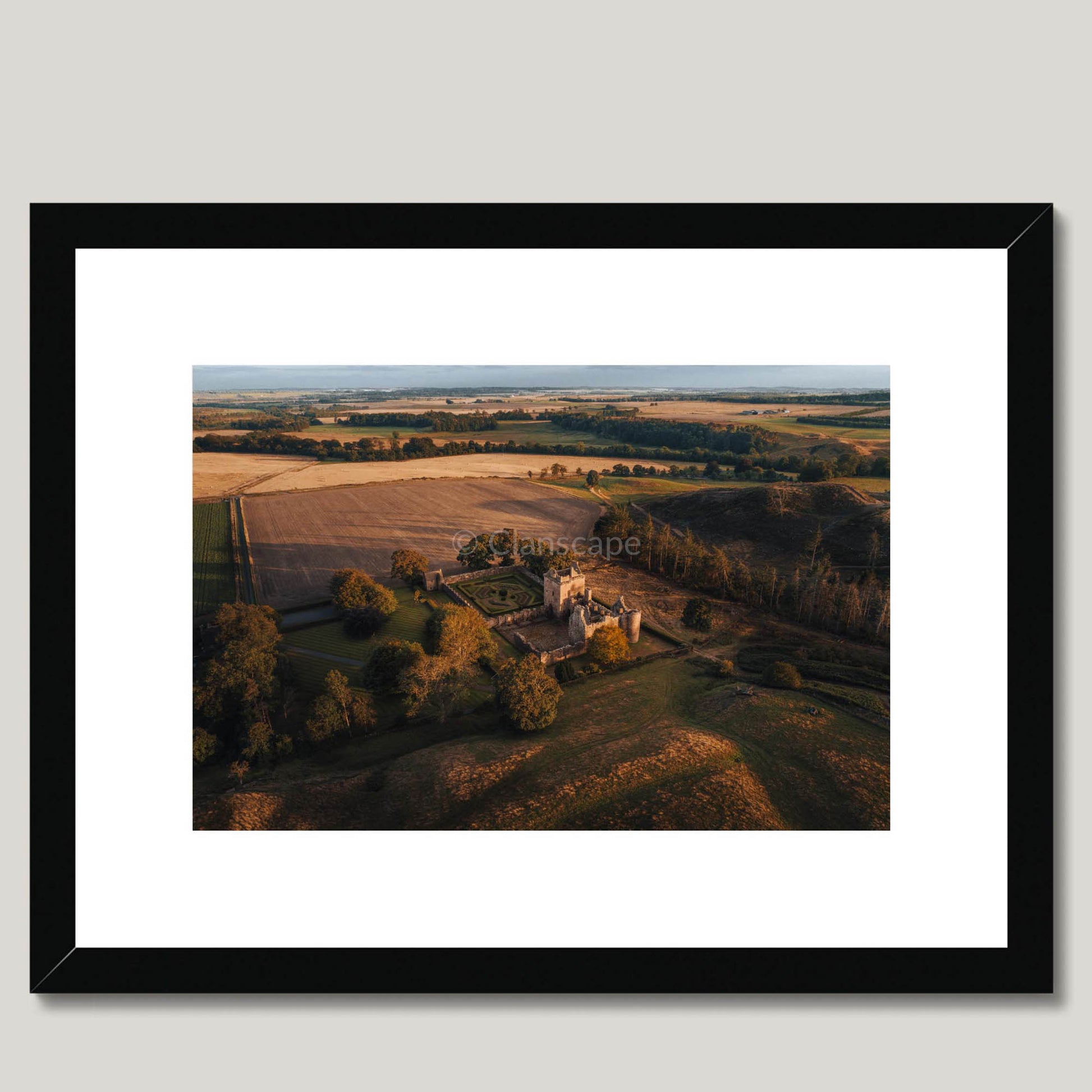 Clan Lindsay - Edzell Castle - Framed & Mounted Photo Print 16"x12" Black