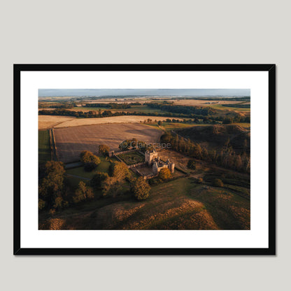 Clan Lindsay - Edzell Castle - Framed & Mounted Photo Print 28"x20" Black