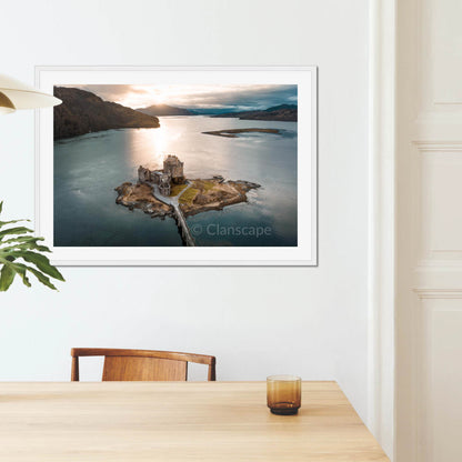 Clan Mackenzie - Eilean Donan Castle - Aerial Framed Photo Print